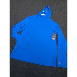 New Mountain Hardwear Crater Lake Long Sleeve Hoody Blue Men's 2XL UPF 50